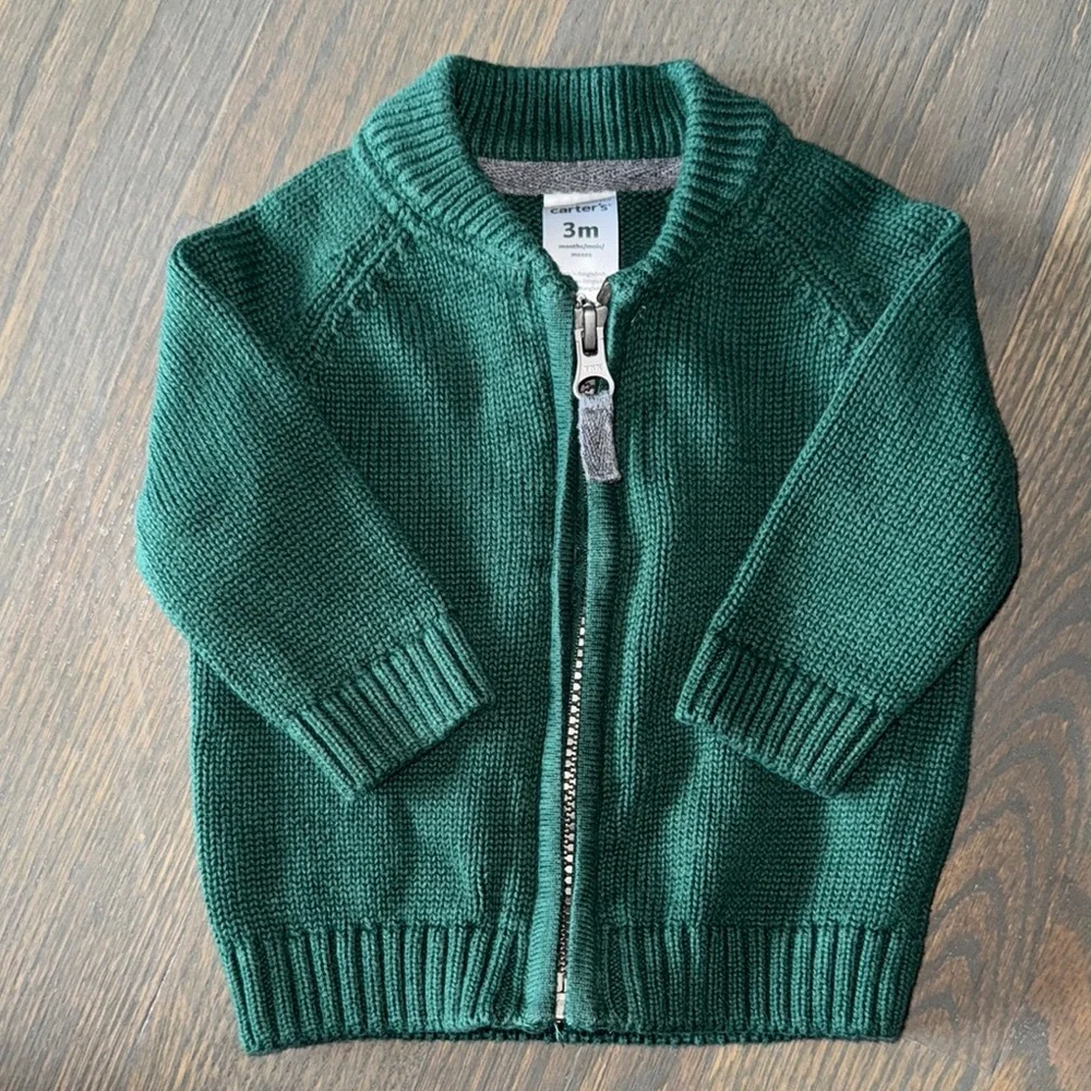 Carter’s Green Zip-Up Sweater | 3M